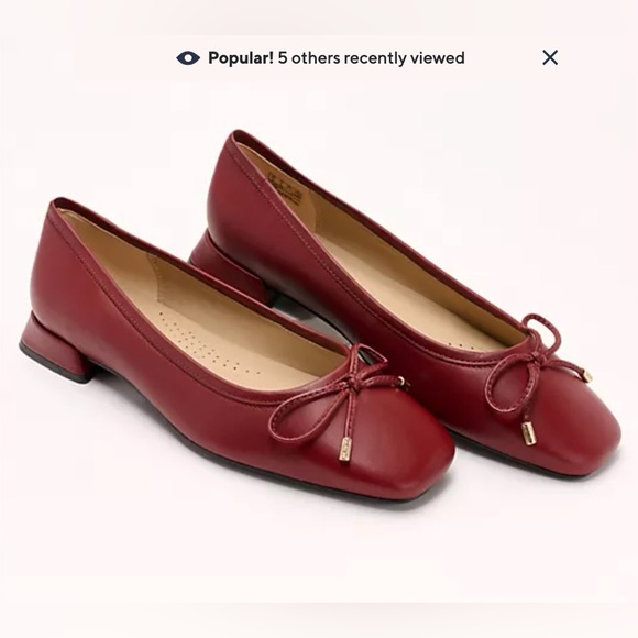 NWT Clark’s Ubree Burgundy Leather Ballet Flats - Picture 4 of 7